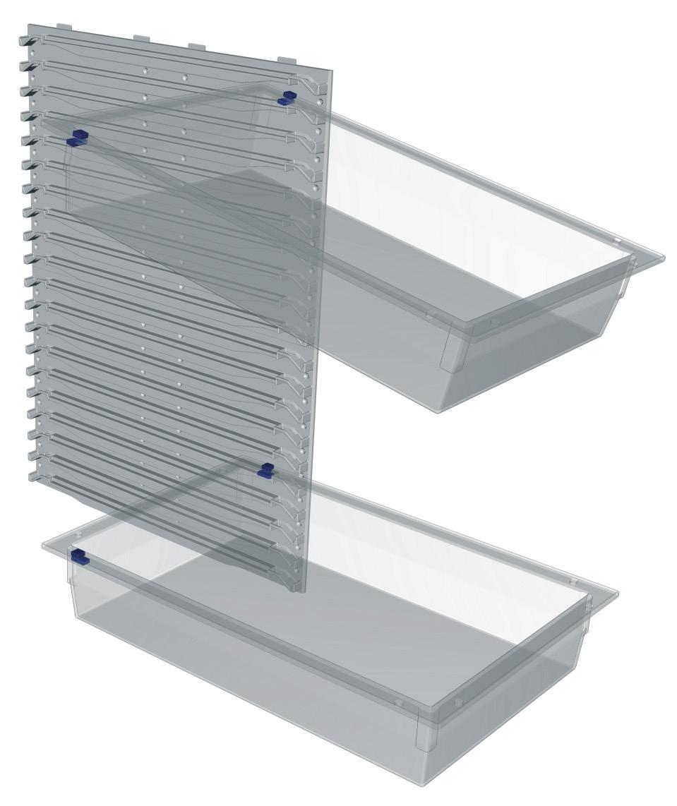 Cabinet interior - type A The cabinet interior can be fitted in various ways: VarioTilt or VarioFlex side panels for flexible storage based on the modular ISO system with 400 x 600 mmm modules and