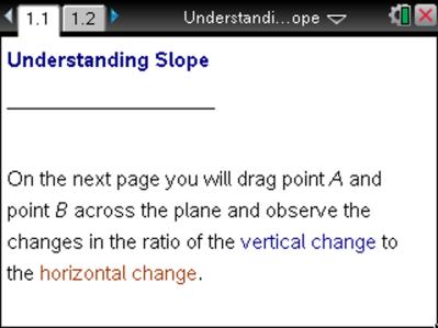 Understanding Slope MATH NSPIRED 46 Math Objectives Students will identify positive and negative slope.