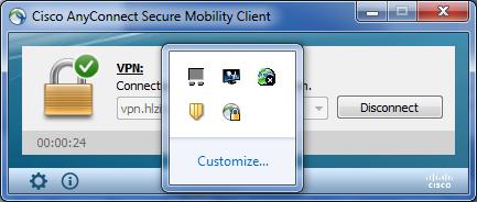 Connecting to the HLZA VPN Note: Simply closing the Cisco Client window will not