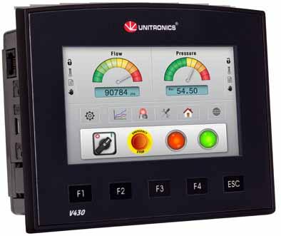 Features: 0 Advanced PLC integrated with a." wide aspect color touchscreen.