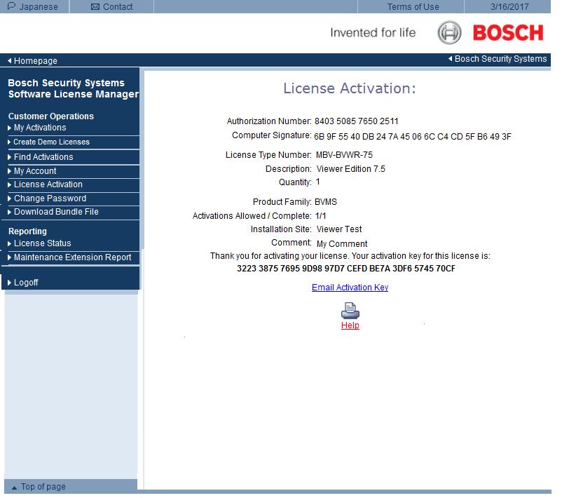Bosch Video Management System Getting started en 27 3. The License Activation window is displayed: 4.