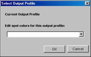 COLORWISE PRO TOOLS 28 TO START SPOT-ON 1 Start ColorWise Pro Tools and connect to the Fiery EXP6000/EXP5000. 2 Click Spot-On. The Select Output Profile dialog box appears.