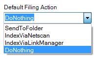 DEFAULT FILING ACTION This is where you can choose a method of processing the emails to be inserted into Series 6.