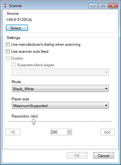 Use manufacturer s dialog when scanning When Scanning Present the manufacturer s own scanning dialog box.