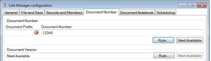 Document Number Tab Click the Document Number tab and the document number options will be displayed. Here you are able to choose the document number or let the system pick the next available number.
