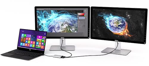 You can output independent content to each display at resolutions of up to 4096 x 2160p @ 60Hz, which is perfect for editing 4K video or performing other Ultra HD tasks such as creating CAD drawings