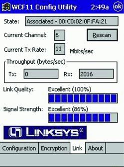The Signal Strength field will display a bar indicating the percentage, between 0 and