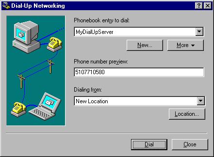 Windows NT Setup Making a Data Call 75 2 In the Dial-Up