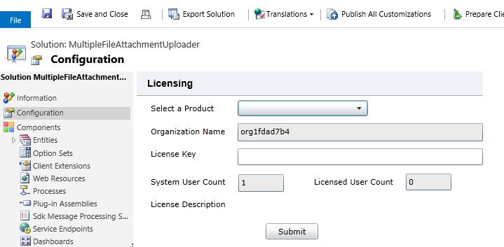 Activating the License Key Use the license key that you got from MTC to activate the solution. Follow the below steps. 1. Go to Settings Solution Configuration Click on LICENSING. 2.