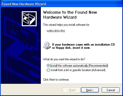 Wait while the hardware is installed. Windows will find the correct driver and install it. Click Finish to close the Found New Hardware Wizard dialog.