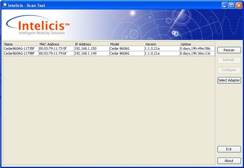 Figure 3.1 Scan Tool Main Screen 4. Locate the AP you want to manage by using the MAC address (AP s MAC address can be found at its back panel).