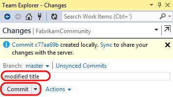 and then select the Commit button.