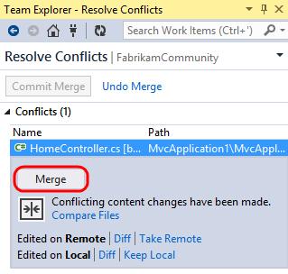 The Merge window used for Git conflict resolution is very similar to the one used