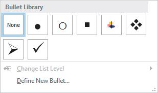 Apply Bullets or Numbering Select the items that you want to add bullets or numbering to.