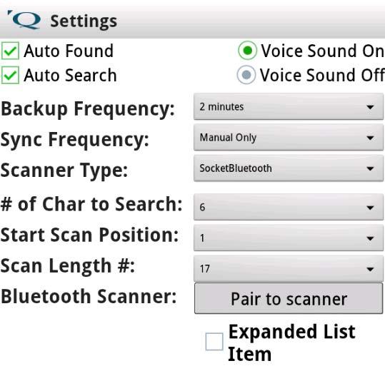 Pairing Your Scanner to Revoquest This is done from the Se ngs screen of Revoquest. Open an audit and go to the Home page.