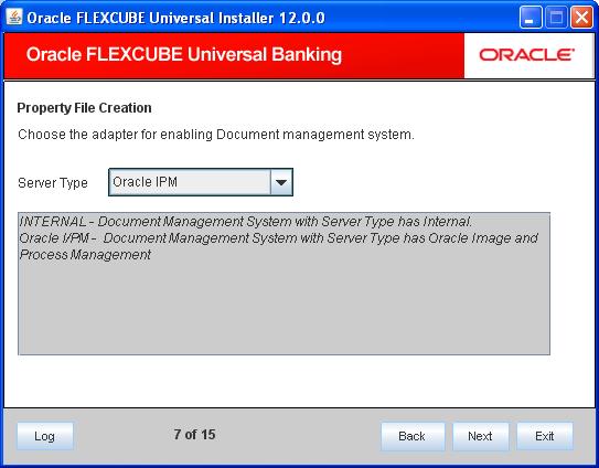2. Choose Oracle IPM as the server type. 3.