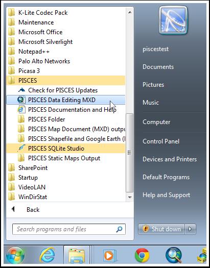 3. Using PISCES - Accessing tools Most PISCES tools are accessed through an ArcGIS toolbox (PISCES.