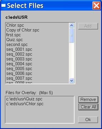 Chapter 6 Peak Identification and Qualitative Analysis Use the Open button to select the files for overlay using the dialog box for file selection shown below: The path of the currently selected