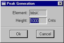 Chapter 6 Peak Identification and Qualitative Analysis 6.7.7 Generating Peaks Peak Generate allows the user to create a peak for a particular element with a given number of counts.