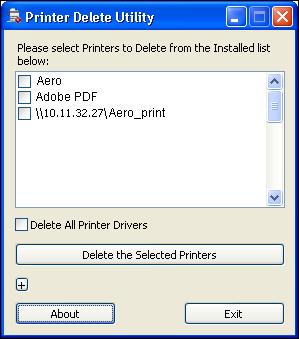 WINDOWS 21 Uninstalling printer drivers The Printer Delete Utility is installed and used locally. You do not need to connect to the EX Print Server before you use the software.