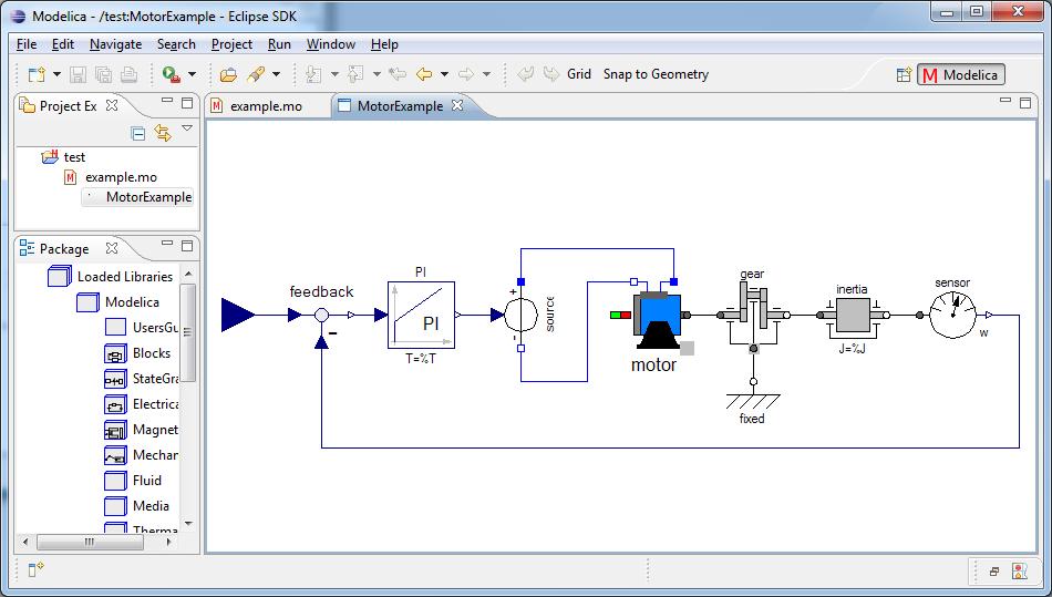 Figure 3: Screen shot of the graphical editor. y (a) Modelica x y (b) SWT x 4.3.1 nnotation Editing Some graphical changes, such as moving or resizing components, are localized and only affects annotations in the code.
