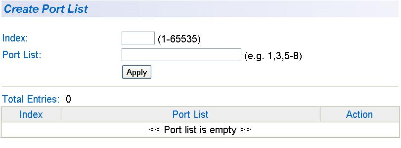 AT-S101 Management Software User s Guide Creating an Access Control Port List This section provides a procedure to assign an index to a list of ports.