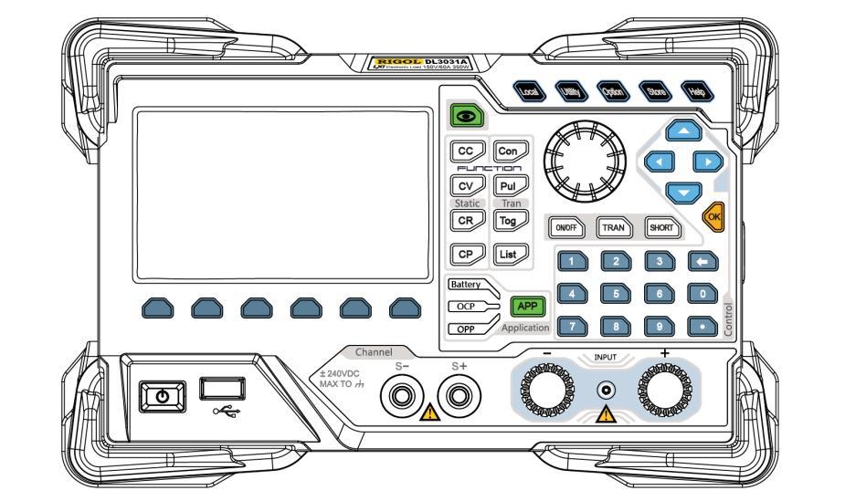 Chapter 1 Quick Start Front Panel 1 2 3 4 5 6 7 12 11 10 9 8 Figure 1-3 Front Panel 1. LCD 4.3-inch TFT LCD, used to display the system status, input parameters, menu setting, prompt message, etc. 2. Waveform Display Key Pressing this key can enter the waveform display interface.