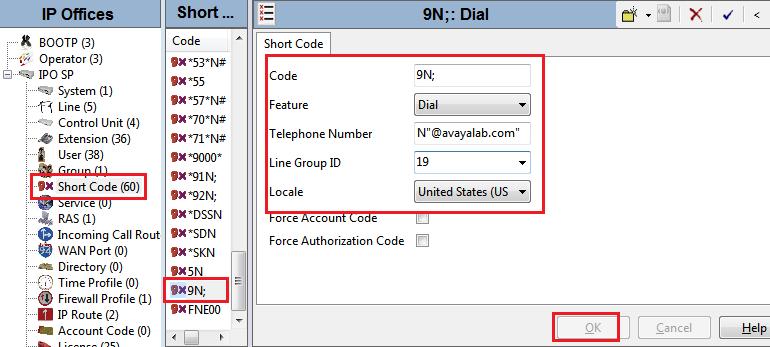Set Feature to Dial. This is the action that the short code will perform. Set Telephone Number to the value shown in the capture bellow.