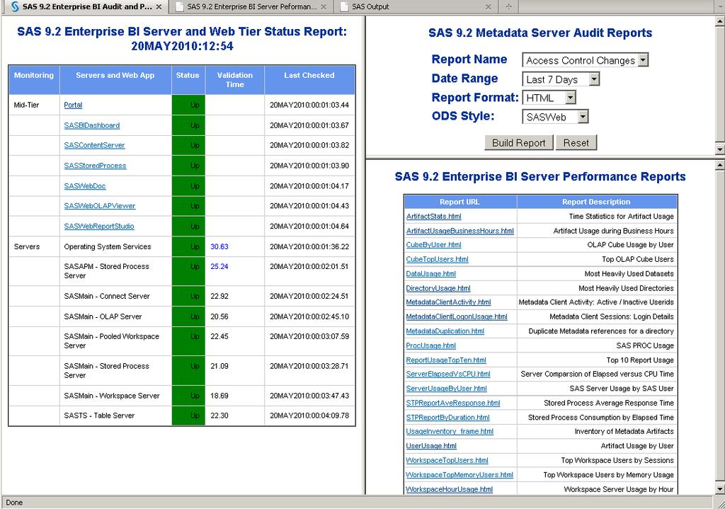 SAS 9.2 Enterprise Business Intelligence Audit and Usage Instrumentation and Reporting SAS 9.