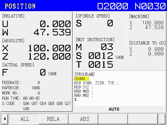 Ⅲ OPERATION-11(DISPLAY) 11-6 4) Program feedrate, override and actual federate display Actual feedrate (mm/min) can be displayed on the current position screen. 11.7 RUNTIME AND PARTS COUNT DISPLAY The run time and the number of machined parts are displayed on the current position display screens when parameter002 BIT6=1.
