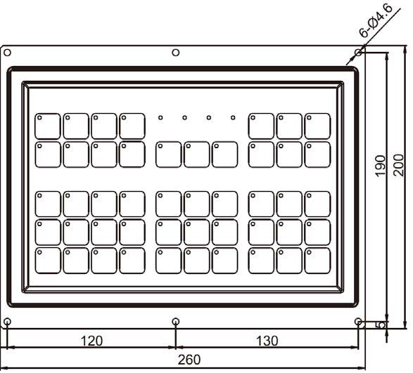 1.2.2 NE-1000TII additional button panel Ⅳ CONNECTION-1(System Structure) 1-3 Fig. 1.2.2 Additional button panel installation dimension 1.