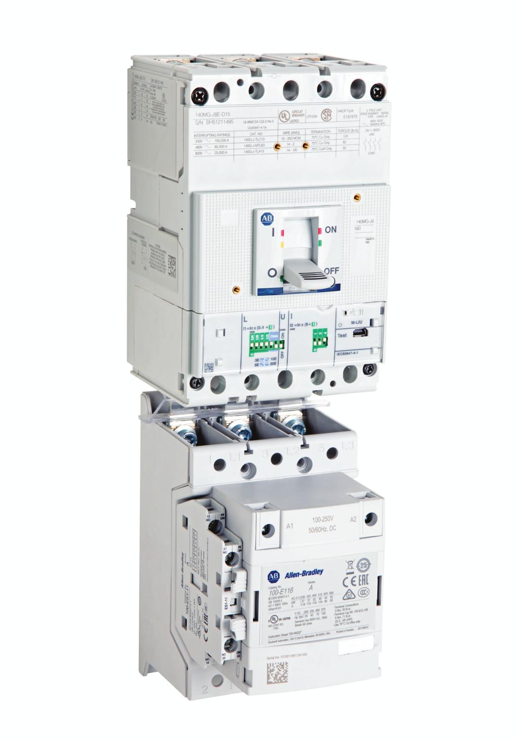 Large IEC Contactors 100-E / 104-E New designs reduce width and weight saving panel space.