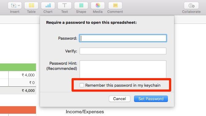 Protect Files With Passwords or Touch ID The iwork apps allow you to hide your files behind a password.