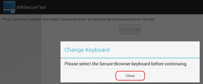 If you want to return to the default Android keyboard after using the secure browser, you will need to navigate to Settings > Language & Input and uncheck the secure browser keyboard.
