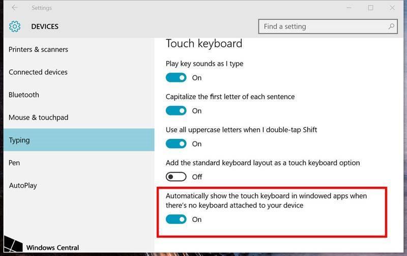 Tablet Settings 2. Go to Devices > Typing. 3.
