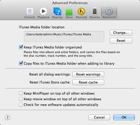Technical Specifications To disable updates to itunes: 1. Log in to the student s account. Figure 54. Advanced Tab 2. Start itunes. 3. Select itunes > Preferences. 4.