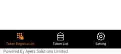 5 A new entry will be shown at the Token List after successful registration