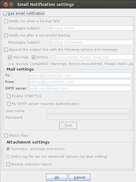 3. Select the types of notifications to be emailed.