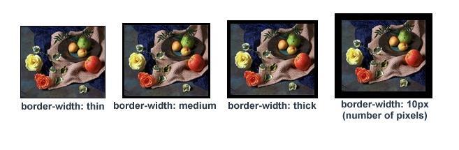 border-width img {border-style:solid; border-width:30px} Note: In order for