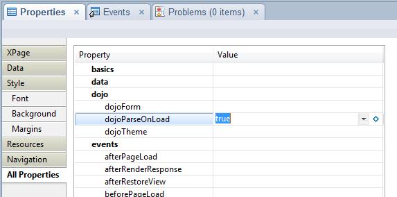 25. Enable parseonload If you have Dojo widgets on your XPage then you should set this to true, to have