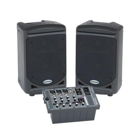 EXPEDITION XP150 150-WATT PORTABLE PA EXPEDITION XP800 800-WATT PORTABLE PA Packs up into a single portable unit that weighs 24lb Dual 2-way speakers with 6 woofers and HF drivers Lightweight Class D