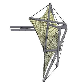 Figure 4. Canopy tensegrity structure perspective view and module variation 2.1.
