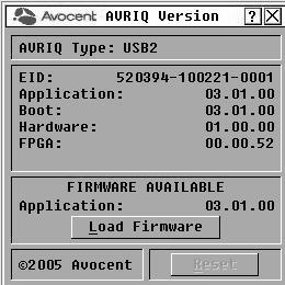 Appendices 35 2. Click Commands - Display Versions. The Version dialog box displays. 3. Click AVRIQ to view individual AVRIQ module version information. The AVRIQ Select dialog box displays. 4.