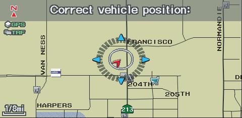 System Setup 2. Select Correct Vehicle Position, and the system will display a map adjustment screen. 3.