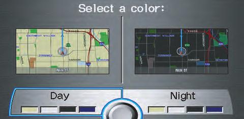 Map Color Allows you to choose the map color from one of four colors for the Day and Night modes. Say Return or press the CANCEL button to return to the previous screen.