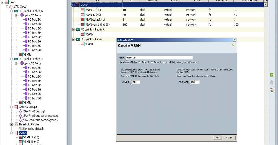 Create VSANs on the Cisco MDS 9000 Family switches using Cisco Fabric Manager.