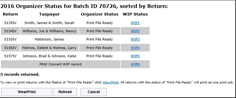 Click the Batch ID. FIGURE 24 11. The progress of the Batch job can be viewed under Organizer Status.