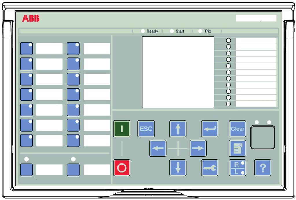 22. Local HMI The relay supports process information and status monitoring from the relay's local HMI via its display and indication/alarm LEDs.