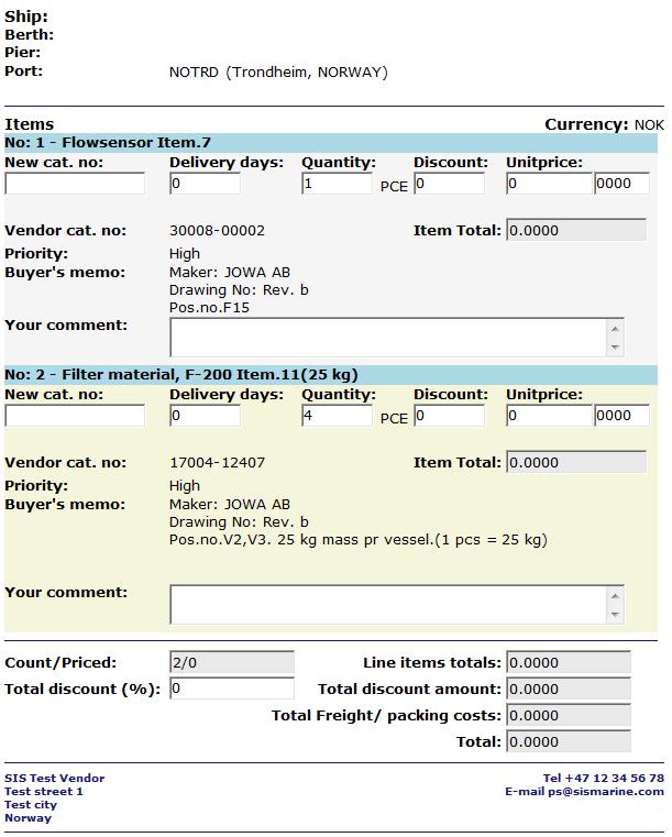 As you can see from the example above there are several fields where you can fill in your details.