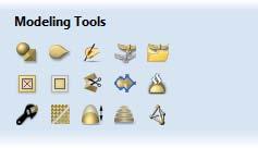 Modeling Tools The Modeling Tools section of the Modeling tab contains all the icons buttons which relate to commands for creating, editing and manipulating 3D Components.